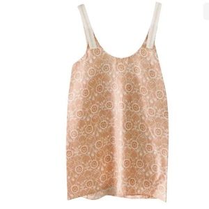 $345 Helmut Lang Silk Tank XS Vintage Italian Ornamental Peach Unfinished Straps